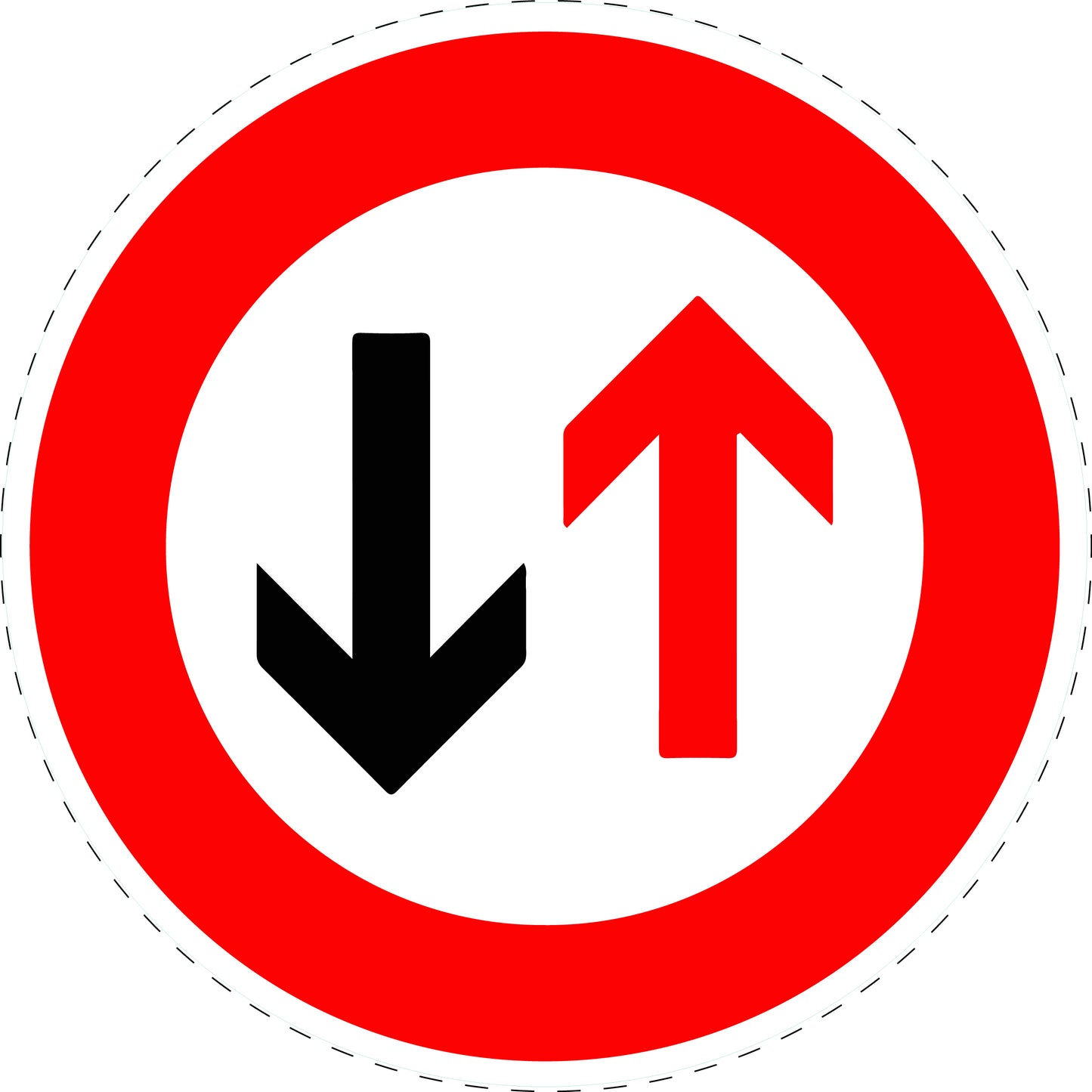 1 Stuk verkeersbord "Tegenliggers hebben voorrang" 20–70 cm EW-Verk-208