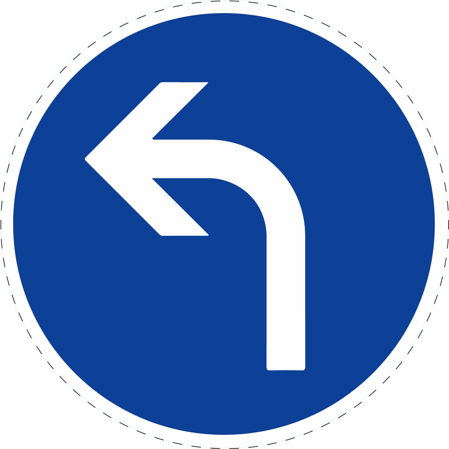 1 Stuk verkeersbord "Verplichte rijrichting – linksaf" 2–15 cm EW-Verk-209-10