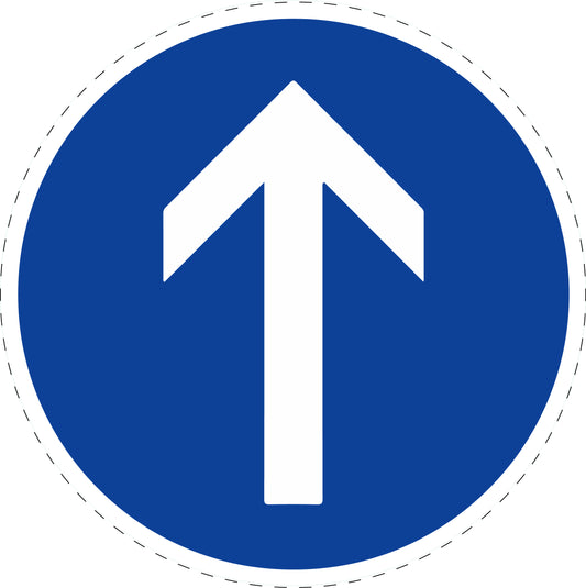 1 Stuk verkeersbord "Verplichte rijrichting – rechtdoor" 20–70 cm EW-Verk-209-30