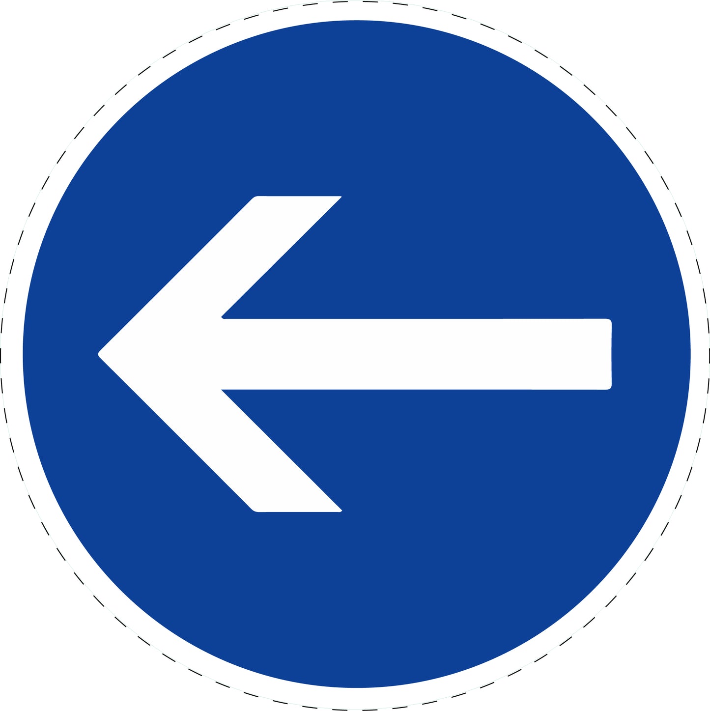1 Stuk verkeersbord "Verplichte afslag – linksaf" 2–15 cm EW-Verk-211-10