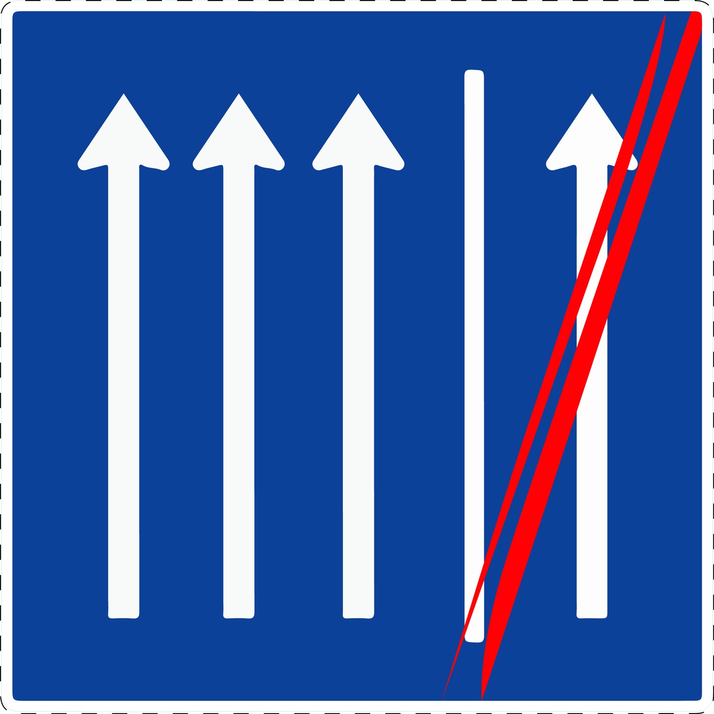 1 Stuk verkeersbord "Vluchtstrook niet meer gebruiken" 20–70 cm EW-Verk-223.2-50