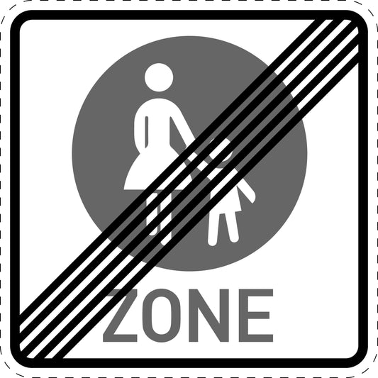 1 stuk verkeersbord "Einde voetgangerszone" – 20-70 cm – EW-Verk-243-50
