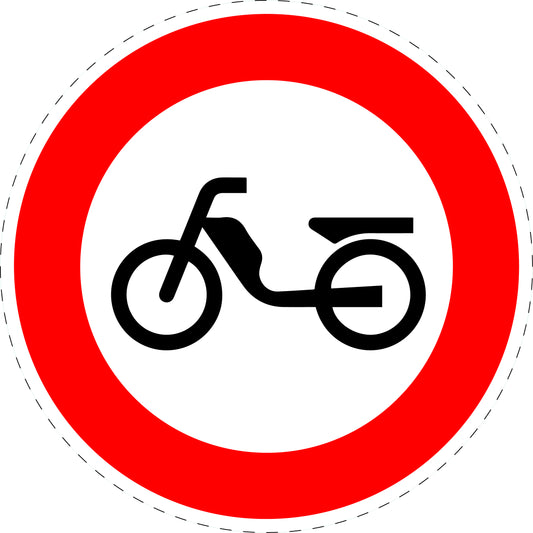 1 stuk verkeersbord "Verboden voor bromfietsen" – 2-15 cm – EW-Verk-256