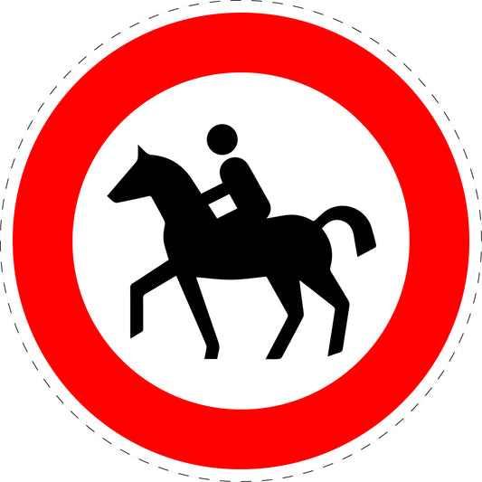 1 stuk verkeersbord "Verboden voor ruiters" – 2-15 cm – EW-Verk-258