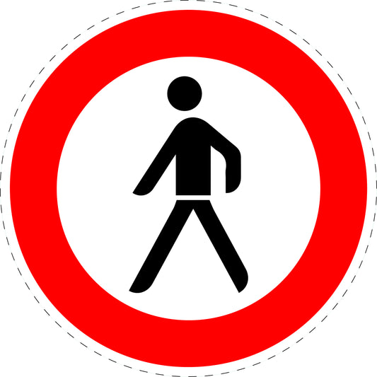 1 stuk verkeersbord "Verboden voor voetgangers" – 20-70 cm – EW-Verk-259