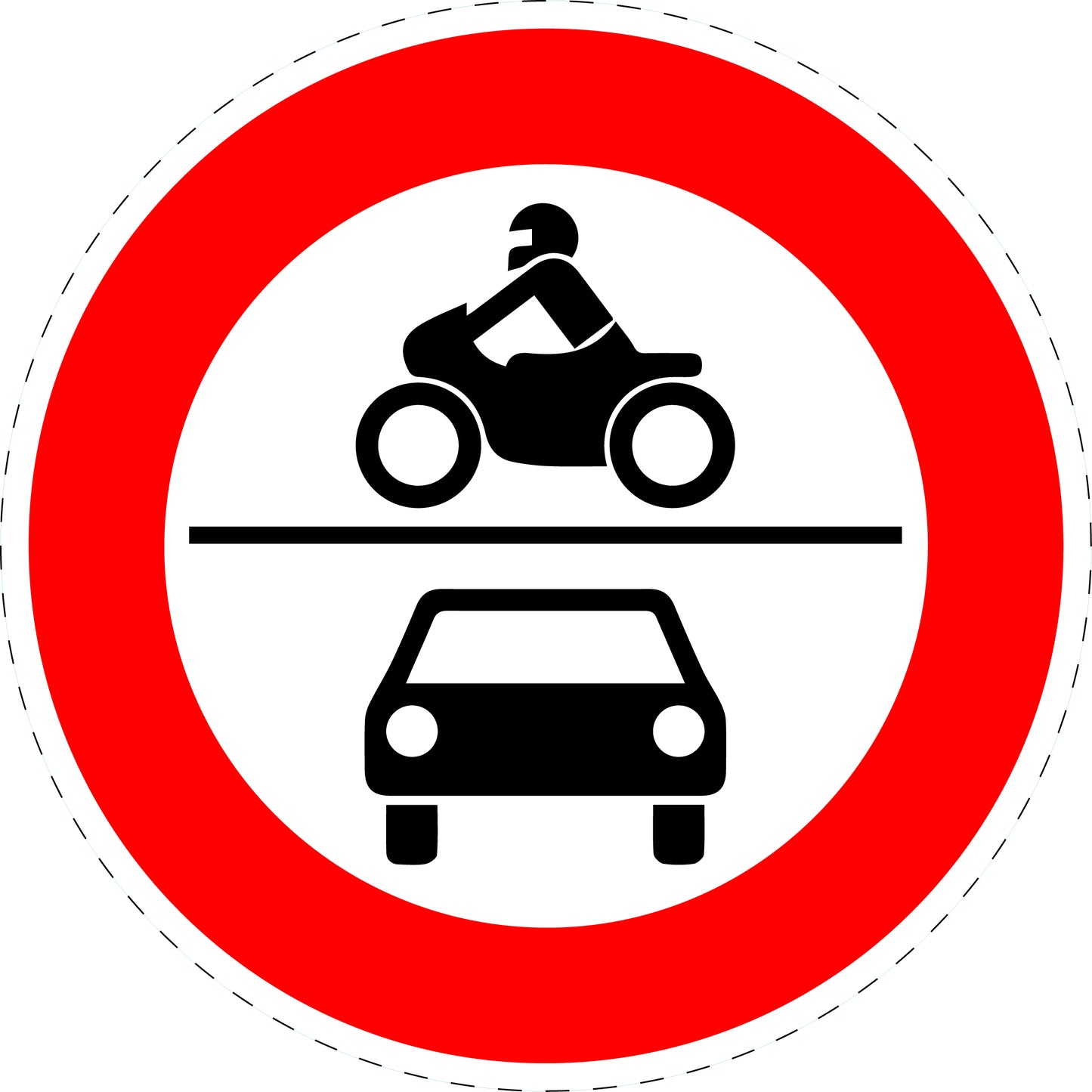 1 stuk verkeersbord "Verboden voor motorvoertuigen" – 20-70 cm – EW-Verk-260