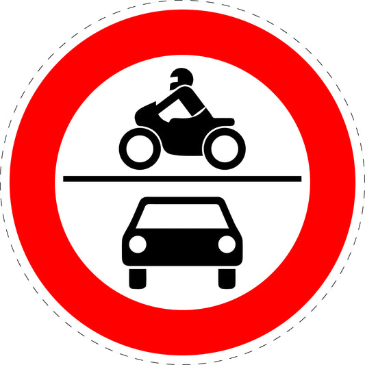 1 stuk verkeersbord "Verboden voor motorvoertuigen" – 20-70 cm – EW-Verk-260