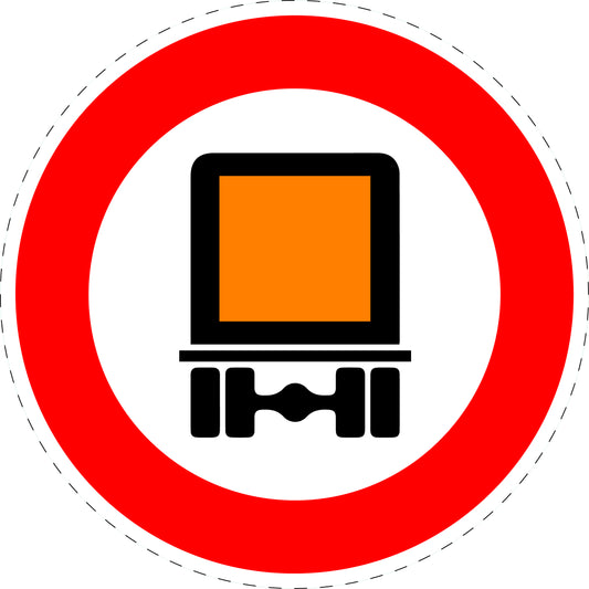 1 stuk verkeersbord "Verboden voor voertuigen met gevaarlijke stoffen" – 2-15 cm – EW-Verk-261
