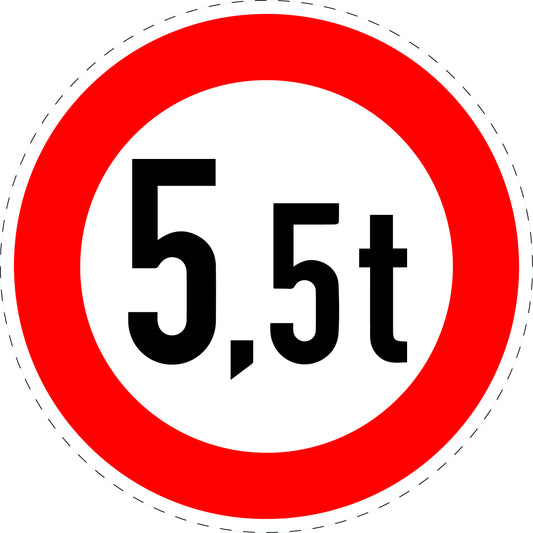 1 stuk verkeersbord "Maximale toegestane massa" – 20-70 cm – EW-Verk-262
