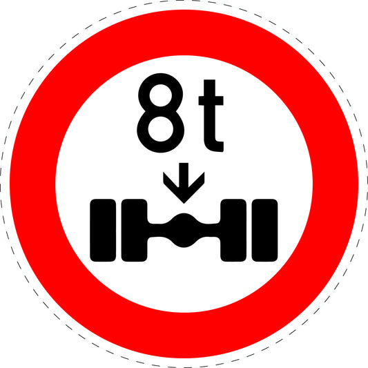 1 stuk verkeersbord "Maximale toegestane aslast" – 2-15 cm – EW-Verk-263