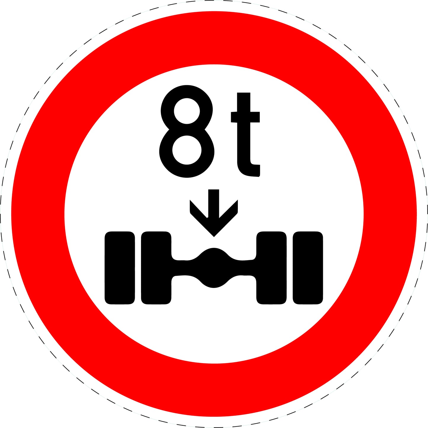1 stuk verkeersbord "Maximale toegestane aslast" – 20-70 cm – EW-Verk-263