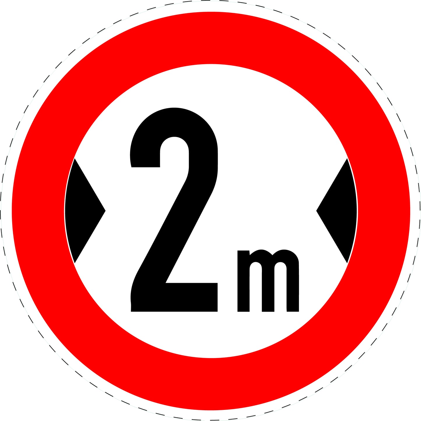 1 stuk verkeersbord "Maximale toegestane breedte" – 20-70 cm – EW-Verk-264
