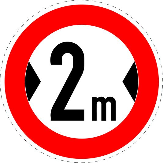 1 stuk verkeersbord "Maximale toegestane breedte" – 20-70 cm – EW-Verk-264