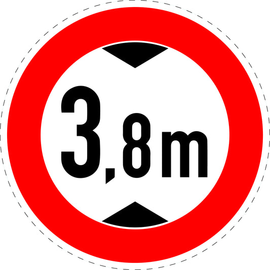 1 stuk verkeersbord "Maximale toegestane hoogte" – 2-15 cm – EW-Verk-265