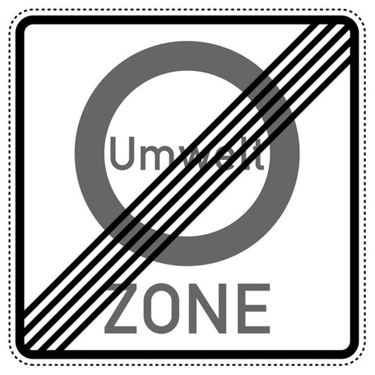 1 stuk verkeersbord "Einde milieuzone (ter vermindering van schadelijke luchtvervuiling)" – 20-70 cm – EW-Verk-270.2