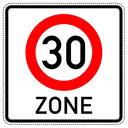 1 Stuk verkeersbord "Begin zone 30 km/u" – 2-15 cm – EW-Verk-274-1-50