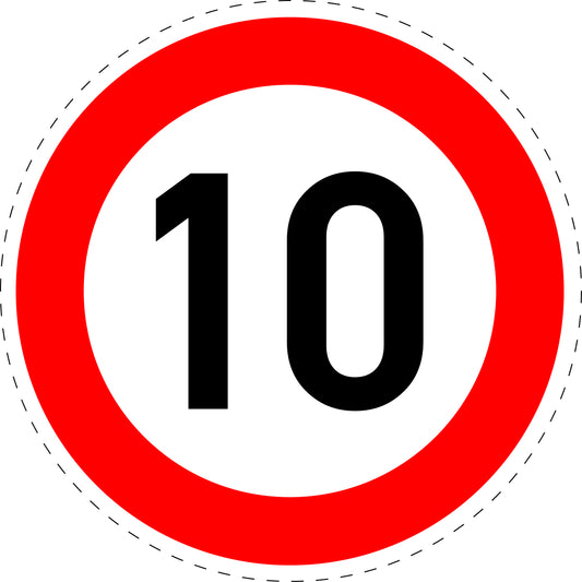 1 Stuk verkeersbord "Maximumsnelheid 10 km/u" – 20-70 cm – EW-Verk-274-51