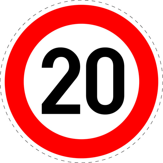 1 Stuk verkeersbord "Maximumsnelheid 20 km/u" – 20-70 cm – EW-Verk-274-52