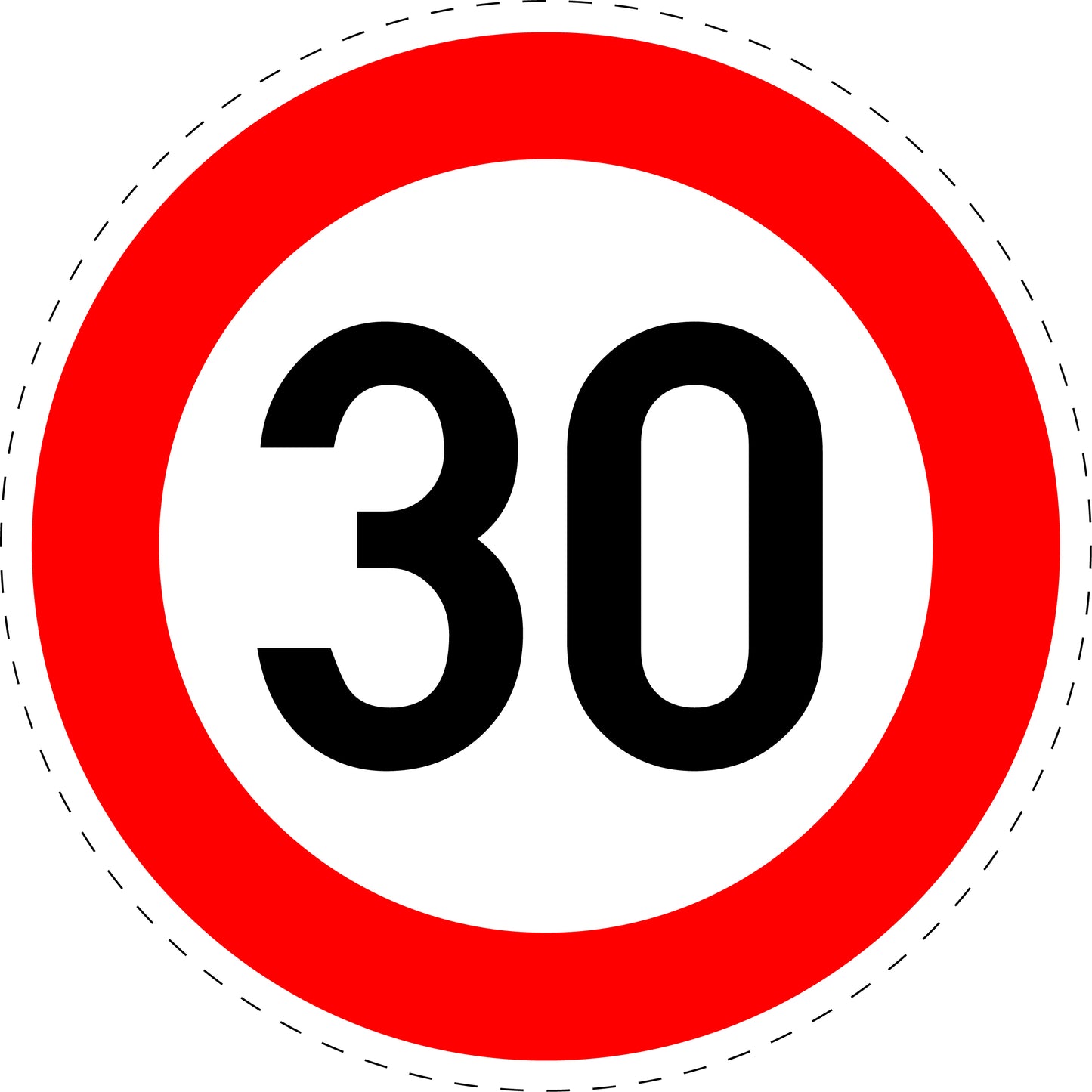 1 Stuk verkeersbord "Maximumsnelheid 30 km/u" – 20-70 cm – EW-Verk-274-53