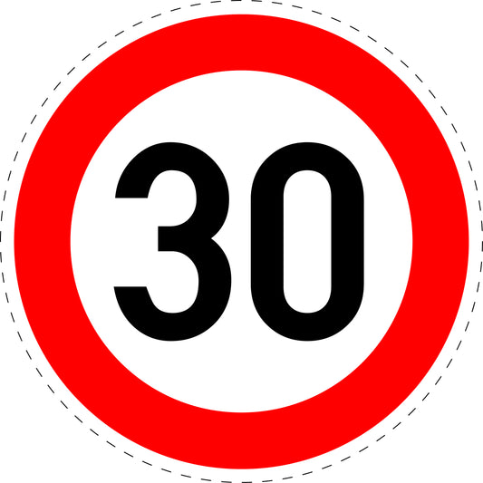 1 Stuk verkeersbord "Maximumsnelheid 30 km/u" – 20-70 cm – EW-Verk-274-53