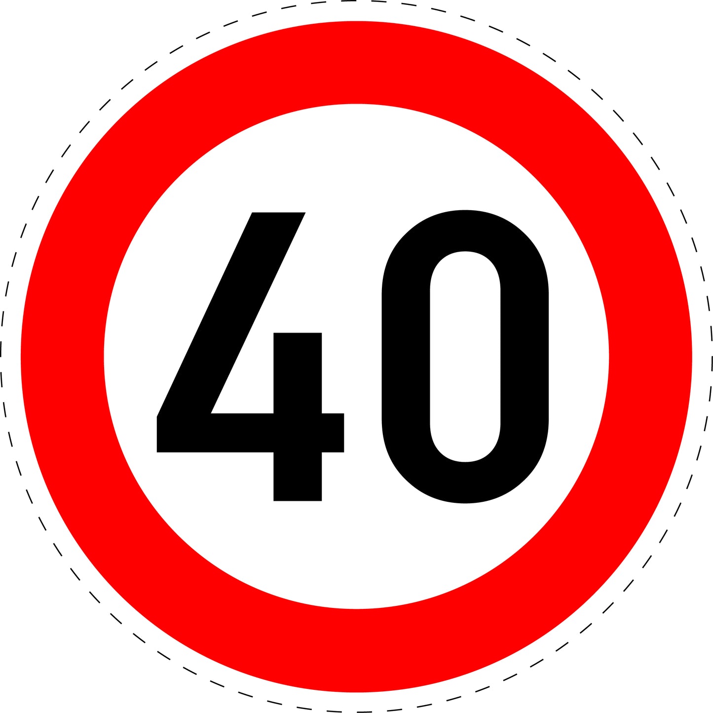 1 Stuk verkeersbord "Maximumsnelheid 40 km/u" – 2-15 cm – EW-Verk-274-54