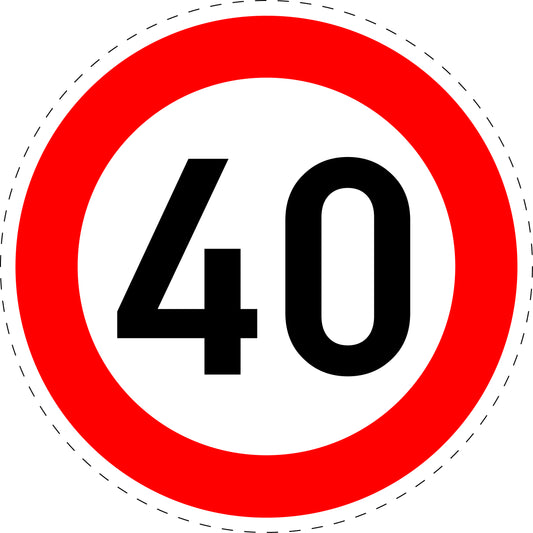 1 Stuk verkeersbord "Maximumsnelheid 40 km/u" – 2-15 cm – EW-Verk-274-54