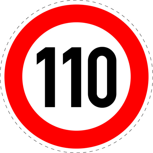 1 Stuk verkeersbord "Maximumsnelheid 110 km/u" – 20-70 cm – EW-Verk-274-61