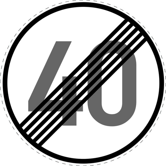 1 Stuk verkeersbord "Einde snelheidsbeperking 40 km/u" – 20-70 cm – EW-Verk-278-54