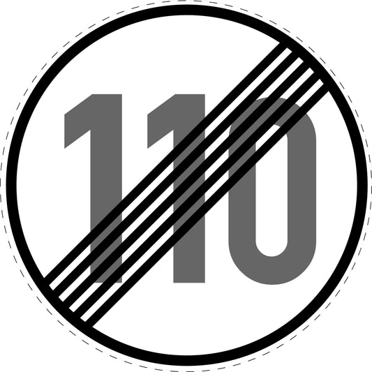 1 Stuk verkeersbord "Einde snelheidsbeperking 110 km/u" – 2-15 cm – EW-Verk-278-61