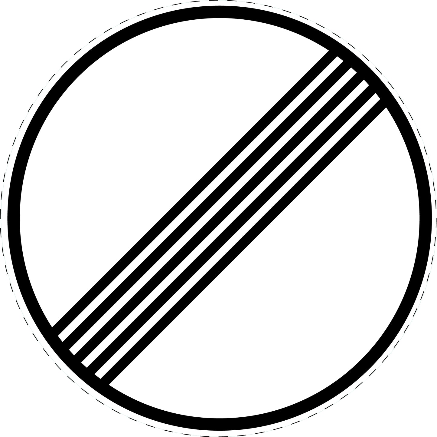 1 Stuk verkeersbord "Einde van alle snelheidsbeperkingen en inhaalverboden van toepassing op het traject" – 20–70 cm – EW-Verk-282