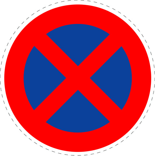 1 Stuk verkeersbord "Verboden te stoppen (zonder richtingspijlen)" links – 2-15 cm – EW-Verk-283-50