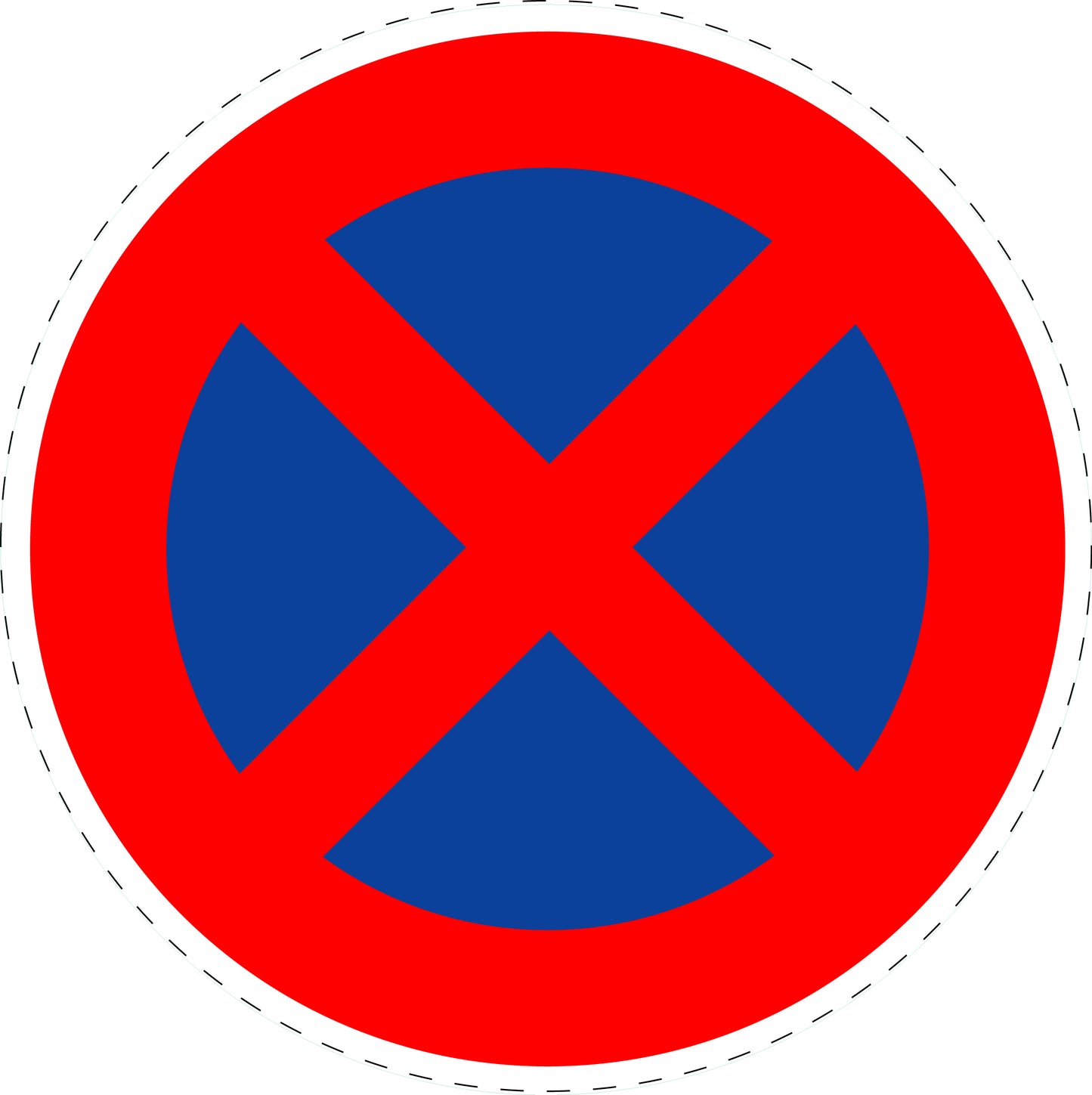 1 Stuk verkeersbord "Verboden te stoppen (zonder richtingspijlen)" links – 20–70 cm – EW-Verk-283-50