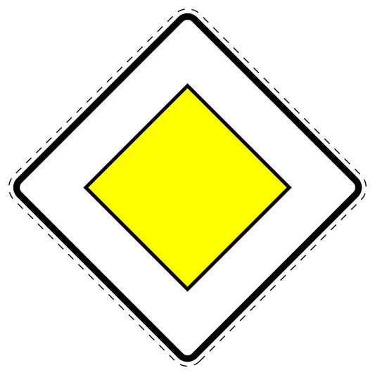 1 Stuk verkeersbord "Voorrangsweg" – 2-15 cm – EW-Verk-306