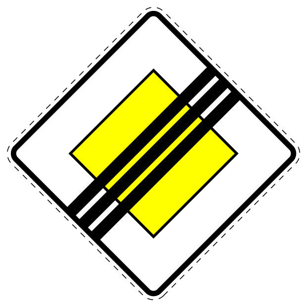 1 Stuk verkeersbord "Einde van de voorrangsweg" – 20–70 cm – EW-Verk-307