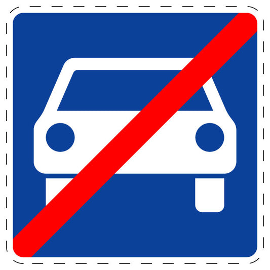 1 Stuk verkeersbord "Einde autoweg" 2–15 cm EW-Verk-336