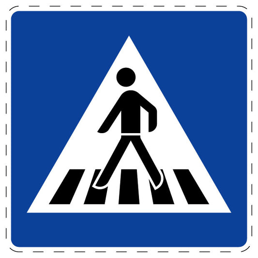 1 Stuk verkeersbord "Zebrapad (Rechts geplaatst)" 2–15 cm EW-Verk-350-10