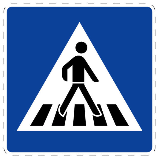 1 Stuk verkeersbord "Zebrapad (Links geplaatst)" 20–70 cm EW-Verk-350-20