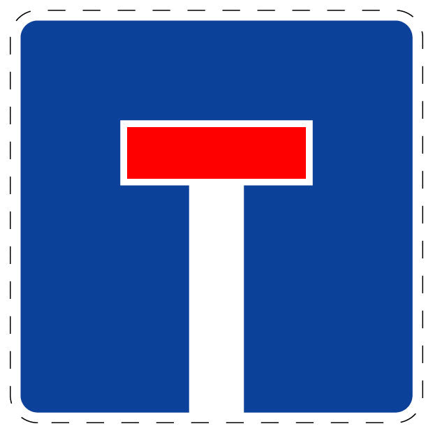 1 Stuk verkeersbord "Doodlopende weg" 2–15 cm EW-Verk-357