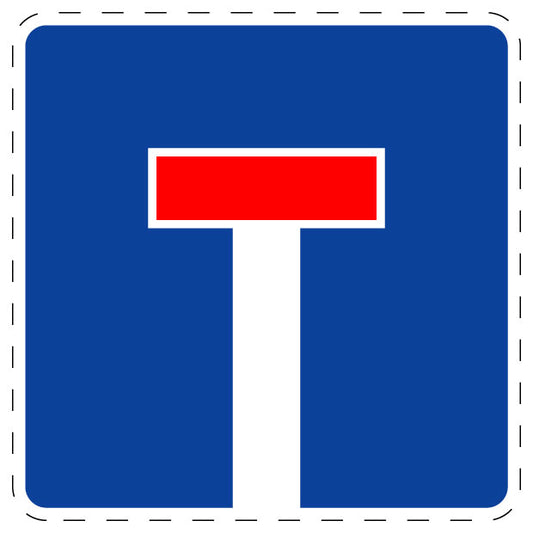 1 Stuk verkeersbord "Doodlopende weg" 2–15 cm EW-Verk-357