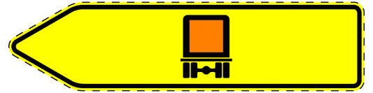 1 Stuk verkeersbord "" 2–15 cm Richtingsbord voor specifiek verkeer, motorvoertuigen met een toegestane maximummassa van meer dan 3,5 t – linksaf EW-Verk-421-11