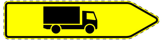 1 Stuk verkeersbord "Richtingsbord voor specifiek verkeer, motorvoertuigen met een toegestane maximummassa van meer dan 3,5 t – rechtsaf" 20–70 cm EW-Verk-421-20