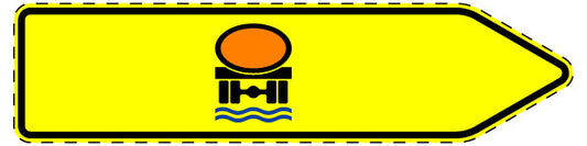 1 Stuk verkeersbord "Richtingsbord voor specifiek verkeer, voertuigen met watervervuilende lading – rechtsaf" 20–70 cm EW-Verk-421-22