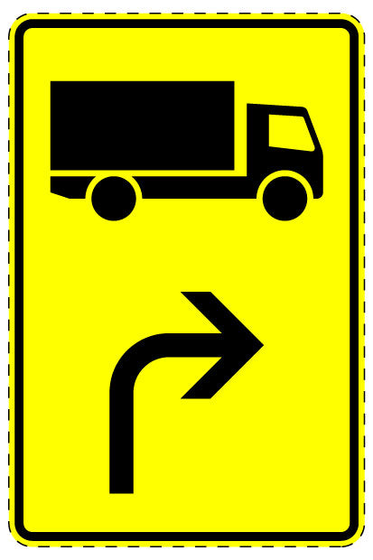 1 Stuk verkeersbord "Motorvoertuigen met een toegestane maximummassa van meer dan 3,5 t – rechtsaf" 20–70 cm EW-Verk-442-21