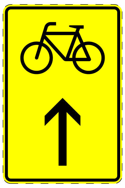 1 Stuk verkeersbord "Fietsverkeer – rechtdoor" 2–15 cm EW-Verk-442-30