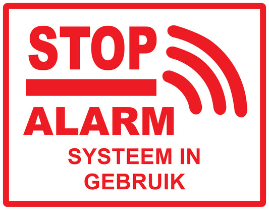 Alarmsticker 10-30 cm EW-ALARM-H-10300-0 Materiaal: wit PVC kunststof