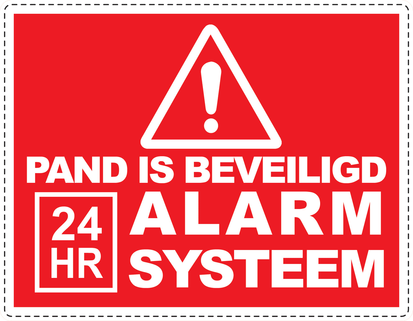 Alarmsticker 10-30 cm EW-ALARM-H-10500-14 Materiaal: wit PVC kunststof