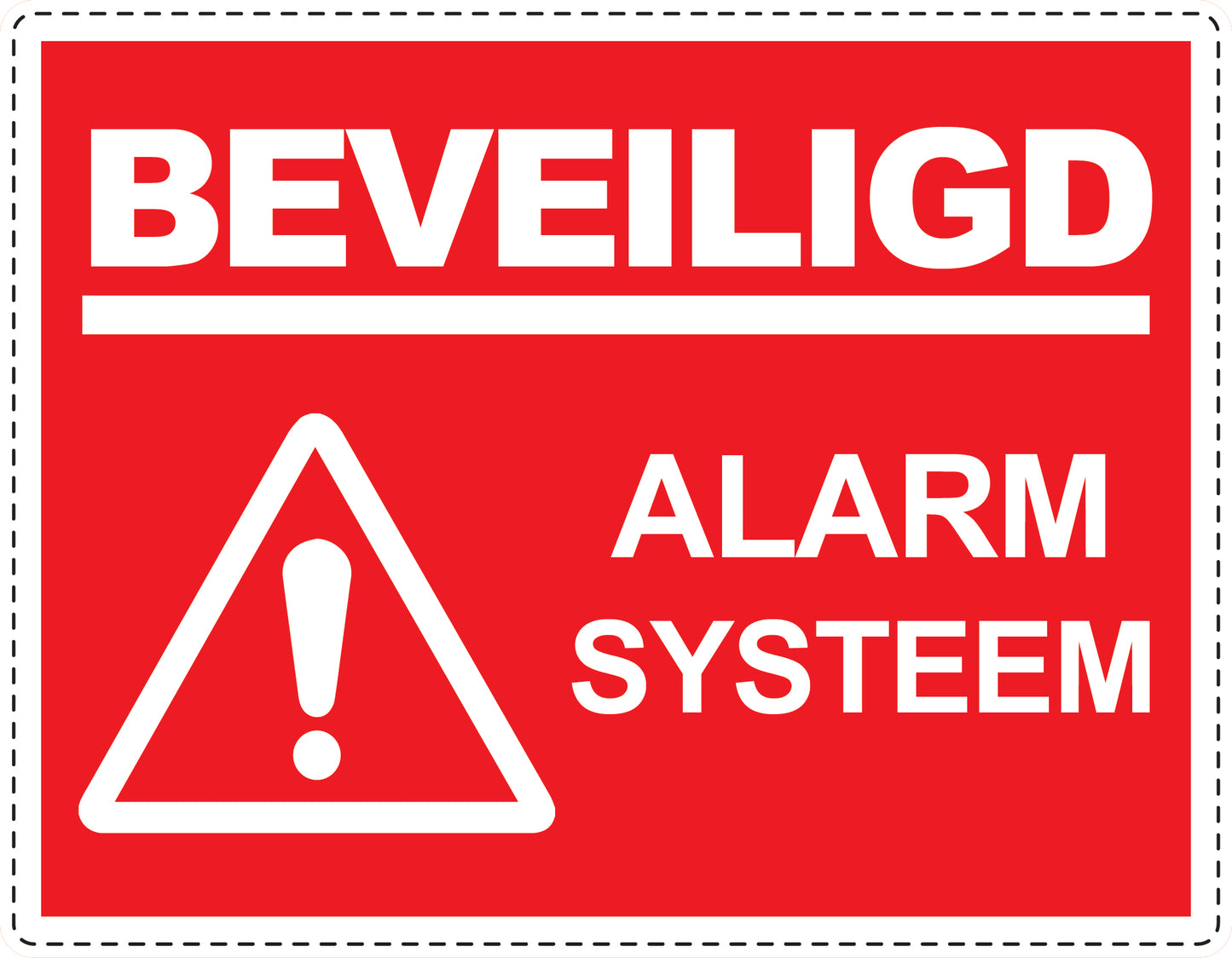 Alarmsticker 10-30 cm EW-ALARM-H-10600-14 Materiaal: wit PVC kunststof