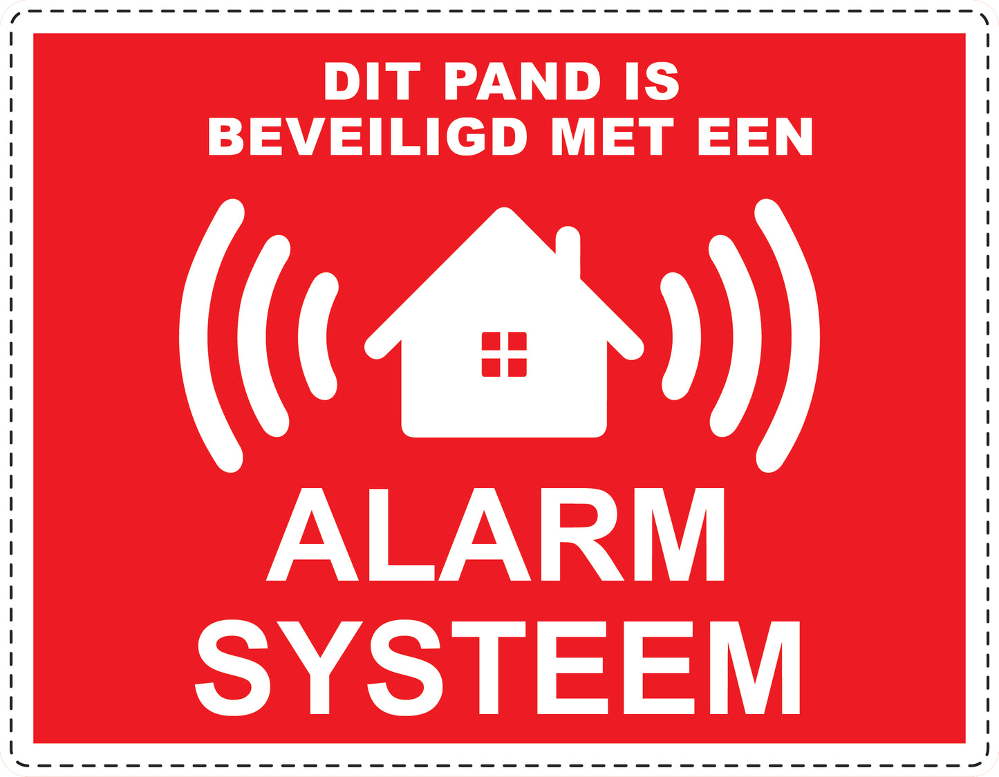 Alarmsticker 10-30 cm EW-ALARM-H-10700-14 Materiaal: wit PVC kunststof