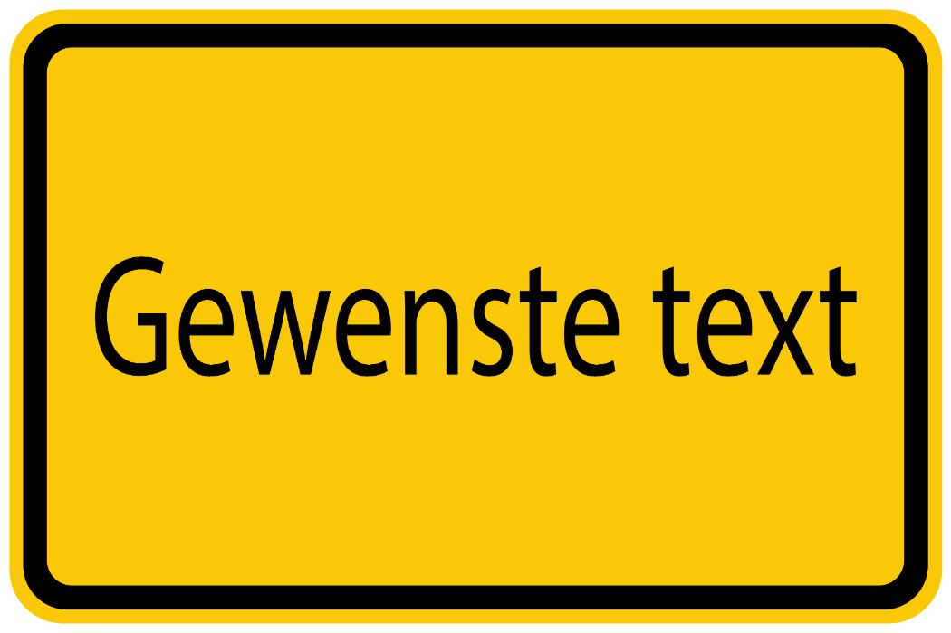 Bouwplaatssticker " gewenste tekst" geel EW-BAU-1000