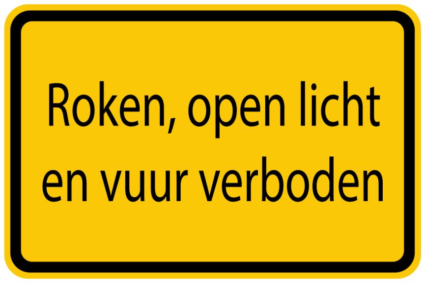 Bouwplaatssticker " Roken, open licht en vuur verboden " geel EW-BAU-1340